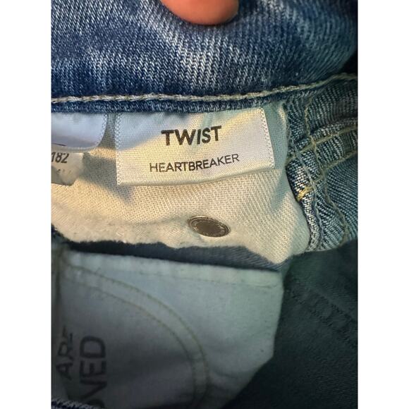 AMO Twist Fray Heartbreaker blue distressed skinny jeans size 25-2 - Picture 7 of 16